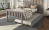 Twin Bed With Trundle, Platform Bed Frame With Headboard And Footboard, For Bedroom Small Living Space, No Box Spring Needed