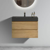 Alice - Natural Oak Bathroom Vanity With Sink, Large Storage Wall Mounted Floating Bathroom Vanity For Modern Bathroom, One-Piece Black Sink Basin Without Drain Alice - Natural Oak Bathroom Vanity With Sink, Large Storage Wall Mounted Floating Bathroom Vanity For Modern Bathroom, One-Piece Black Sink Basin Without Drain