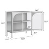 Metal Sideboard Cabinet, Accent Storage Cabinet With 2 Glass Doors, Modern Coffee Bar Cabinet With Adjustable Shelves 154 Lbs Capacity For Kitchen, Living Room And Hallway