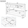 Retro Design Console Table With Two Open Shelves, Pine Frame And Legs For Living Room