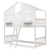 House Bunk Bed With Roof, Window, Window Box, Door, With Safety Guardrails And Ladder House Bunk Bed With Roof, Window, Window Box, Door, With Safety Guardrails And Ladder