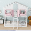 House Bunk Bed With Roof, Window, Window Box, Door, With Safety Guardrails And Ladder House Bunk Bed With Roof, Window, Window Box, Door, With Safety Guardrails And Ladder