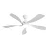 Modern Led Ceiling Fan With 3 Color Dimmable 5 ABS Blades Remote Control Reversible Dc Motor For Bedroom - White