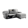 Destiny - Linen Sectional Sofa With Dropdown Table - Gray Destiny - Linen Sectional Sofa With Dropdown Table - Gray