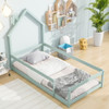 Wood Bed With House Shaped Headboard Floor Bed With Fences Wood Bed With House Shaped Headboard Floor Bed With Fences
