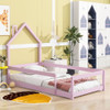 Wood Bed With House Shaped Headboard Floor Bed With Fences Wood Bed With House Shaped Headboard Floor Bed With Fences