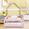 Wood Bed With House Shaped Headboard Floor Bed With Fences Wood Bed With House Shaped Headboard Floor Bed With Fences