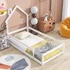 Wood Bed With House Shaped Headboard Floor Bed With Fences Wood Bed With House Shaped Headboard Floor Bed With Fences