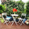 3 Piece Patio Bistro Set Of Foldable Round Table And Chairs 3 Piece Patio Bistro Set Of Foldable Round Table And Chairs