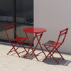 3 Piece Patio Bistro Set Of Foldable Round Table And Chairs 3 Piece Patio Bistro Set Of Foldable Round Table And Chairs