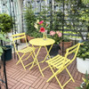 3 Piece Patio Bistro Set Of Foldable Round Table And Chairs 3 Piece Patio Bistro Set Of Foldable Round Table And Chairs