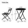 3 Piece Patio Bistro Set Of Foldable Round Table And Chairs 3 Piece Patio Bistro Set Of Foldable Round Table And Chairs