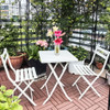 3 Piece Patio Bistro Set Of Foldable Square Table And Chairs 3 Piece Patio Bistro Set Of Foldable Square Table And Chairs