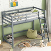 High Loft Bed With Inclined Ladder, Guardrails High Loft Bed With Inclined Ladder, Guardrails
