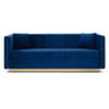 Contemporary Vertical Channel Tufted Velvet Sofa Loveseat Upholstered 2 Pieces Set With 4 Pillows