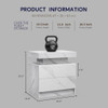 Nightstand LED, Bedside Table Cabinet With 2 Drawers For Bedroom