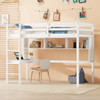 Loft Bed With Desk And Shelves, Safety Guardrail And Ladder Loft Bed With Desk And Shelves, Safety Guardrail And Ladder