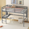 Loft Bed With Desk And Shelves, Safety Guardrail And Ladder Loft Bed With Desk And Shelves, Safety Guardrail And Ladder