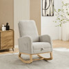 Rocking High Back Glider Chair With Retractable Footrest, Side Pocket Rocking High Back Glider Chair With Retractable Footrest, Side Pocket