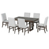 Topmax - 7 Piece Traditional Extendable Dining Table Set With Butterfly Leaf And 6 Upholstered Dining Table Set Topmax - 7 Piece Traditional Extendable Dining Table Set With Butterfly Leaf And 6 Upholstered Dining Table Set