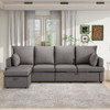 Modern Modular Sofa, 6 Seat Chenile Sectional Couch Set With 2 Pilows Included, Freely Combinable
