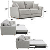 Oren - Chenille Sleeper Sectional Sofa With Storage 2 Toss Pillows - Gray