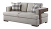 Niamey - 3 Piece Living Room Set With Toss Pillows - Walnut