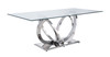 Finley - Clear Glass Top Mirrored Dining Table - Silver Finley - Clear Glass Top Mirrored Dining Table - Silver