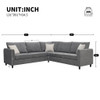 Modern Upholstered Living Room Sectional Sofa, L Shape Furniture Couch With 3 Pillows - Gray Modern Upholstered Living Room Sectional Sofa, L Shape Furniture Couch With 3 Pillows - Gray
