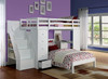 Freya - Twin Loft Bed With Storage (Not Including The Bottom Twin Bed) - White Freya - Twin Loft Bed With Storage (Not Including The Bottom Twin Bed) - White