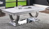 Zander - Printed Faux Marble Top & Mirrored Table - Marble Zander - Printed Faux Marble Top & Mirrored Table - Marble