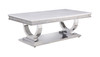 Zander - Printed Faux Marble Top & Mirrored Table - Marble Zander - Printed Faux Marble Top & Mirrored Table - Marble