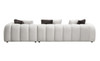 Manilla - Sectional Sofa With 8 Pillows - Ivory White