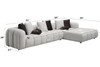 Manilla - Sectional Sofa With 8 Pillows - Ivory White Manilla - Sectional Sofa With 8 Pillows - Ivory White