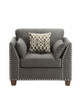 Laurissa - Chair With 3 Pillows - Light Charcoal