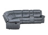 Dollum - Two Tone Nubuck Manual Recliner Sectional Sofa With USB Port Cupholder Console