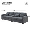 Upholstered Sofa With Console, 2 Cupholders And 2 USB Ports Wired Or Wirelessly Charged, Modern Linen Fabric Couches With 4 Pillows For Living Room, Apartment (4-Seat) Upholstered Sofa With Console, 2 Cupholders And 2 USB Ports Wired Or Wirelessly Charged, Modern Linen Fabric Couches With 4 Pillows For Living Room, Apartment (4-Seat)