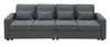 4 Seater Modern Linen Sofa With Armrest Pockets And 4 Pillows, Minimalist Style Couch For Living Room