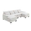 Modern U-Shaped Sectional Sofa With Waist Pillows, 6 Seat Upholstered Symmetrical Sofa Furniture, Sleeper Sofa Couch With Chaise Lounge For Living Room Modern U-Shaped Sectional Sofa With Waist Pillows, 6 Seat Upholstered Symmetrical Sofa Furniture, Sleeper Sofa Couch With Chaise Lounge For Living Room