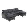 Modern U-Shaped Sectional Sofa With Waist Pillows, 6 Seat Upholstered Symmetrical Sofa Furniture, Sleeper Sofa Couch With Chaise Lounge For Living Room Modern U-Shaped Sectional Sofa With Waist Pillows, 6 Seat Upholstered Symmetrical Sofa Furniture, Sleeper Sofa Couch With Chaise Lounge For Living Room