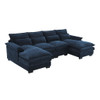 Modern U-Shaped Sectional Sofa With Waist Pillows, 6 Seat Upholstered Symmetrical Sofa Furniture, Sleeper Sofa Couch With Chaise Lounge For Living Room Modern U-Shaped Sectional Sofa With Waist Pillows, 6 Seat Upholstered Symmetrical Sofa Furniture, Sleeper Sofa Couch With Chaise Lounge For Living Room