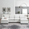 Modern U-Shaped Sectional Sofa With Waist Pillows, 6 Seat Upholstered Symmetrical Sofa Furniture, Sleeper Sofa Couch With Chaise Lounge For Living Room Modern U-Shaped Sectional Sofa With Waist Pillows, 6 Seat Upholstered Symmetrical Sofa Furniture, Sleeper Sofa Couch With Chaise Lounge For Living Room