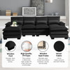 Modern U-Shaped Sectional Sofa With Waist Pillows, 6 Seat Upholstered Symmetrical Sofa Furniture, Sleeper Sofa Couch With Chaise Lounge For Living Room Modern U-Shaped Sectional Sofa With Waist Pillows, 6 Seat Upholstered Symmetrical Sofa Furniture, Sleeper Sofa Couch With Chaise Lounge For Living Room