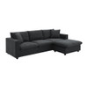 Modern Sectional Sofa, L-Shaped Couch Set With 2 Free Pillows, 4-Seat Polyester Fabric Couch Set With Convertible Ottoman For Living Room, Apartment, Office Modern Sectional Sofa, L-Shaped Couch Set With 2 Free Pillows, 4-Seat Polyester Fabric Couch Set With Convertible Ottoman For Living Room, Apartment, Office