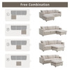 Modern Sectional Sofa, L-Shaped Couch Set With 2 Free Pillows, 4-Seat Polyester Fabric Couch Set With Convertible Ottoman For Living Room, Apartment, Office Modern Sectional Sofa, L-Shaped Couch Set With 2 Free Pillows, 4-Seat Polyester Fabric Couch Set With Convertible Ottoman For Living Room, Apartment, Office