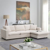 Modern Sectional Sofa, L-Shaped Couch Set With 2 Free Pillows, 4-Seat Polyester Fabric Couch Set With Convertible Ottoman For Living Room, Apartment, Office Modern Sectional Sofa, L-Shaped Couch Set With 2 Free Pillows, 4-Seat Polyester Fabric Couch Set With Convertible Ottoman For Living Room, Apartment, Office