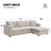 Modern Sectional Sofa, L-Shaped Couch Set With 2 Free Pillows, 4-Seat Polyester Fabric Couch Set With Convertible Ottoman For Living Room, Apartment, Office Modern Sectional Sofa, L-Shaped Couch Set With 2 Free Pillows, 4-Seat Polyester Fabric Couch Set With Convertible Ottoman For Living Room, Apartment, Office
