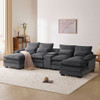 Modern U-Shaped Sofa With Console, Cupholders And USB Ports, 6 Seat Upholstered Symmetrical Indoor Furniture, Sleeper Couch Set With Chaise For Living Room Modern U-Shaped Sofa With Console, Cupholders And USB Ports, 6 Seat Upholstered Symmetrical Indoor Furniture, Sleeper Couch Set With Chaise For Living Room