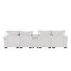 Modern U-Shaped Sofa With Console, Cupholders And USB Ports, 6 Seat Upholstered Symmetrical Indoor Furniture, Sleeper Couch Set With Chaise For Living Room