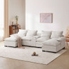 Modern U-Shaped Sofa With Console, Cupholders And USB Ports, 6 Seat Upholstered Symmetrical Indoor Furniture, Sleeper Couch Set With Chaise For Living Room Modern U-Shaped Sofa With Console, Cupholders And USB Ports, 6 Seat Upholstered Symmetrical Indoor Furniture, Sleeper Couch Set With Chaise For Living Room